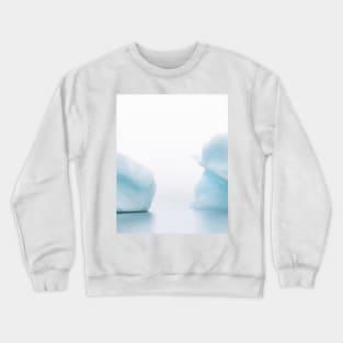 Moody Iceberg Duet in Iceland&#39;s Glacier Lagoon in Fog – Landscape Photography Crewneck Sweatshirt